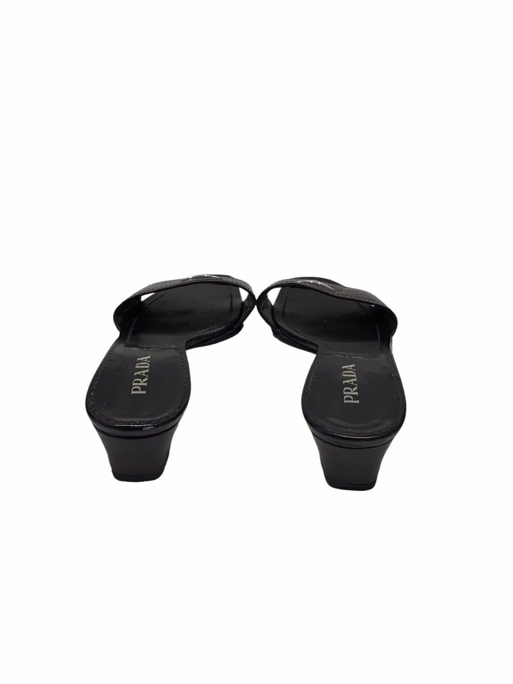 Prada Black LogoTriangle Slide Mules - Picture 6 of 7